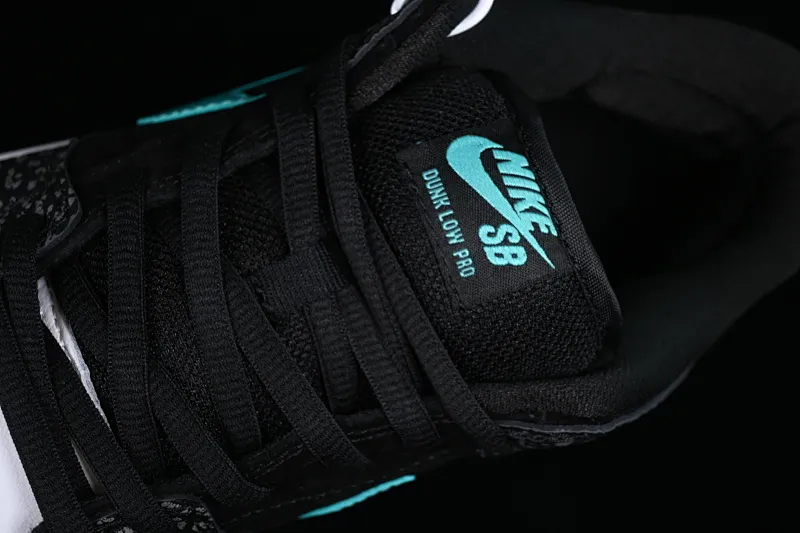 All categories Nk SB Dunk series Nk SB Dunk Low low-top sneakers F version Nk SB Dunk Low Pro black and white green spotted pattern sports skateboard shoes BQ6817-009